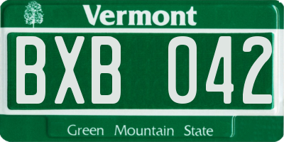 VT license plate BXB042