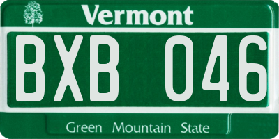 VT license plate BXB046