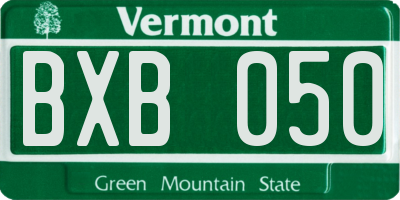 VT license plate BXB050