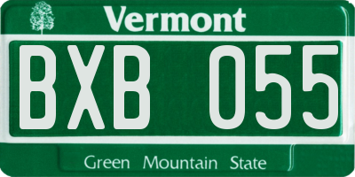 VT license plate BXB055