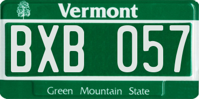 VT license plate BXB057
