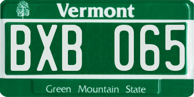 VT license plate BXB065