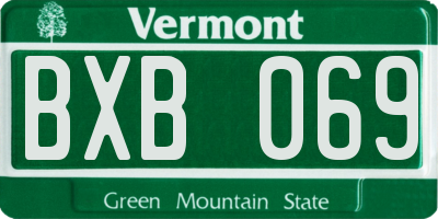 VT license plate BXB069