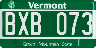 VT license plate BXB073