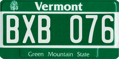 VT license plate BXB076