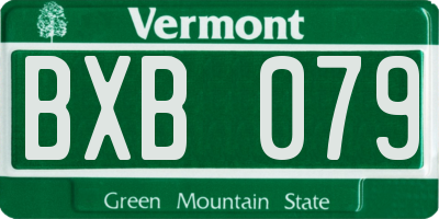 VT license plate BXB079