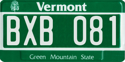 VT license plate BXB081