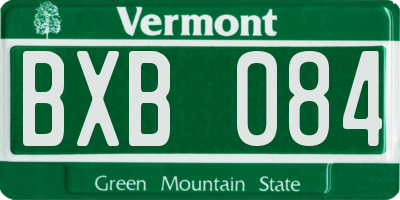 VT license plate BXB084
