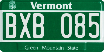 VT license plate BXB085