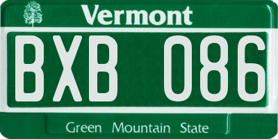 VT license plate BXB086