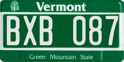 VT license plate BXB087