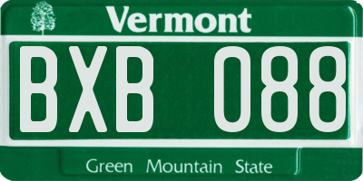 VT license plate BXB088