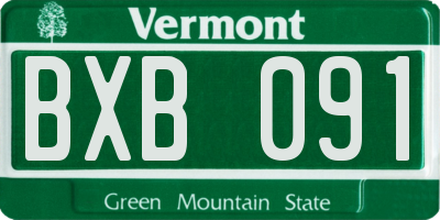 VT license plate BXB091