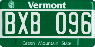 VT license plate BXB096
