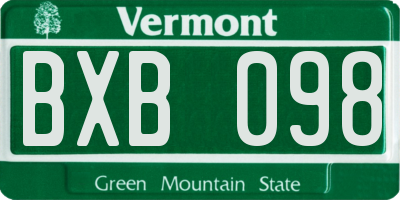 VT license plate BXB098