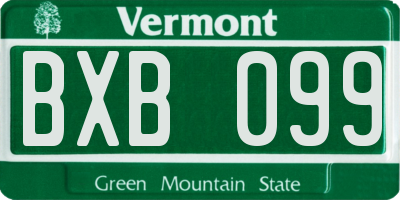 VT license plate BXB099