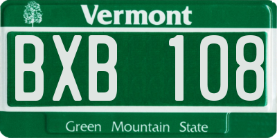 VT license plate BXB108
