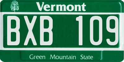 VT license plate BXB109