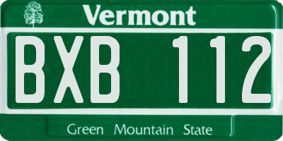 VT license plate BXB112