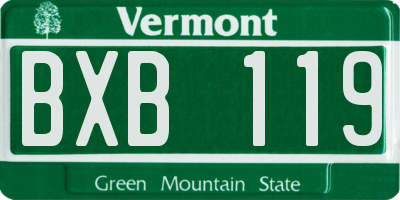 VT license plate BXB119