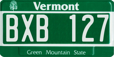 VT license plate BXB127