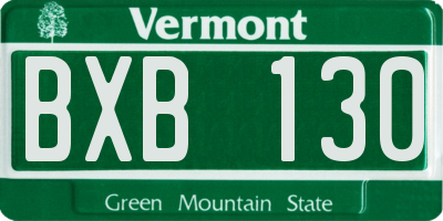 VT license plate BXB130
