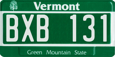 VT license plate BXB131
