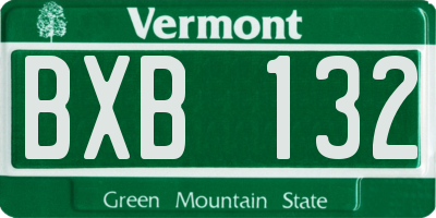 VT license plate BXB132
