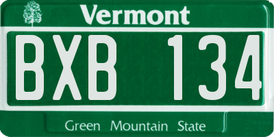 VT license plate BXB134