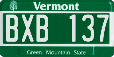 VT license plate BXB137