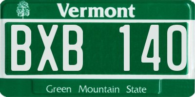 VT license plate BXB140