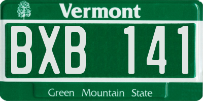 VT license plate BXB141