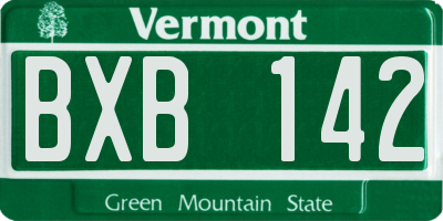 VT license plate BXB142