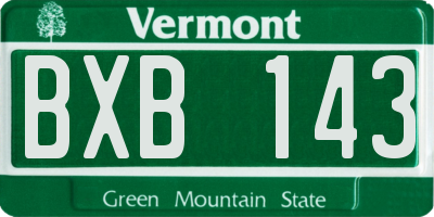 VT license plate BXB143
