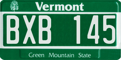VT license plate BXB145