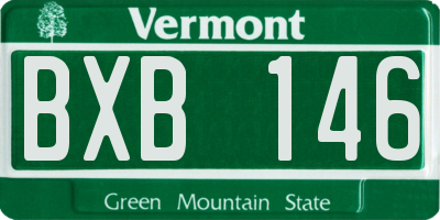VT license plate BXB146
