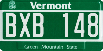 VT license plate BXB148