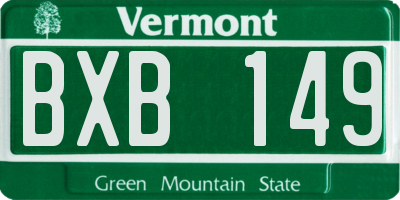 VT license plate BXB149