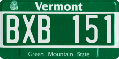 VT license plate BXB151