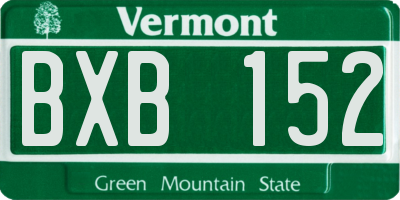 VT license plate BXB152