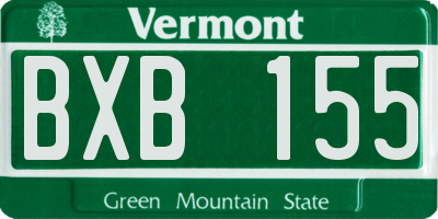 VT license plate BXB155