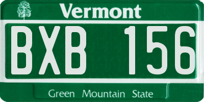 VT license plate BXB156