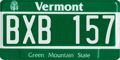 VT license plate BXB157