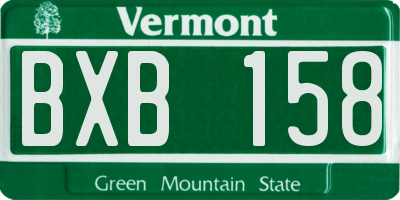 VT license plate BXB158