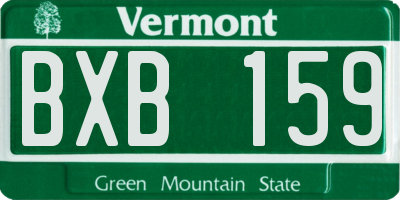 VT license plate BXB159