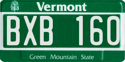 VT license plate BXB160