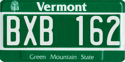 VT license plate BXB162