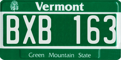 VT license plate BXB163
