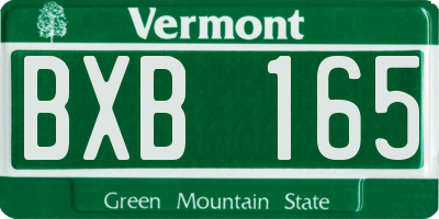 VT license plate BXB165