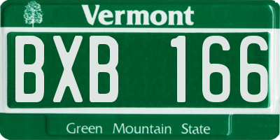 VT license plate BXB166